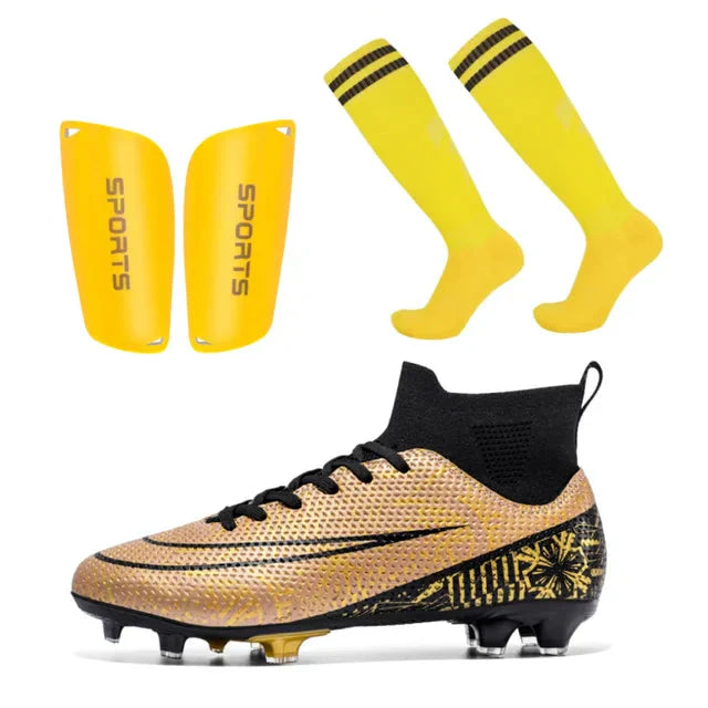 Professional Football Boots with Socks & Shin Guards – Complete Match Kit
